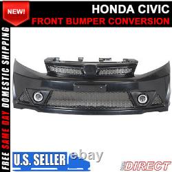 Fits 12-13 Honda Civic 2Dr Mug RR Style Front Bumper Conversion Usdm Only ABS