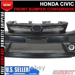 Fits 12-13 Honda Civic 2Dr Mug RR Style Front Bumper Conversion Usdm Only ABS