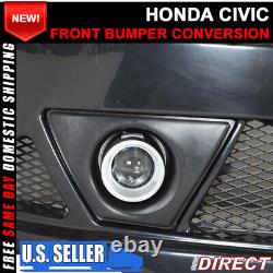 Fits 12-13 Honda Civic 2Dr Mug RR Style Front Bumper Conversion Usdm Only ABS