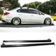 Fits 12-15 9th Civic 4dr Jdm Mugen Style Side Skirt Rocker Panel Splitters Pu