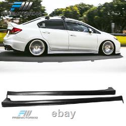 Fits 12-15 Civic 4DR JDM Mugen Side Skirt Rocker Panel Splitters Diffuser PU