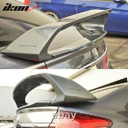 Fits 12-15 Civic Mugen Style ABS Rear Trunk Spoiler Polished Metal Metallic