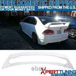 Fits 12-15 Honda Civic 4Dr Mugen Style ABS Trunk Spoiler Painted Taffeta White