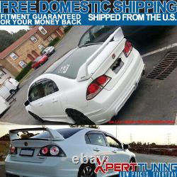 Fits 12-15 Honda Civic 4Dr Mugen Style ABS Trunk Spoiler Painted Taffeta White
