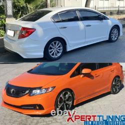 Fits 12-15 Honda Civic 9th 4Dr Mugen RR Style ABS Side Skirts Rocker Panels 2PCS