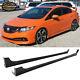 Fits 12-15 Honda Civic 9th 4dr Mugen Rr Style Side Skirt Extension Lip 2pc Abs