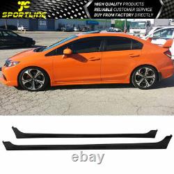 Fits 12-15 Honda Civic 9th 4Dr Mugen RR Style Side Skirts Extension Pair ABS