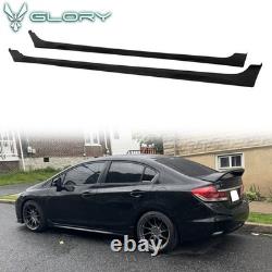 Fits 12-15 Honda Civic 9th 4Dr Mugen Side Skirts RR Style 2PCS Rocker Panels ABS
