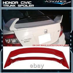 Fits 12-15 Honda Civic Mugen Style Trunk Spoiler Painted #R513 Rallye Red ABS