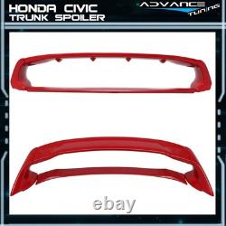 Fits 12-15 Honda Civic Mugen Style Trunk Spoiler Painted #R513 Rallye Red ABS