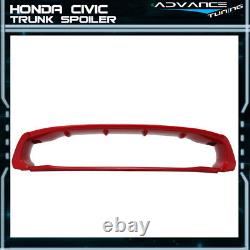 Fits 12-15 Honda Civic Mugen Style Trunk Spoiler Painted Rallye Red ABS