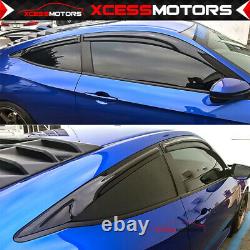 Fits 16-20 Honda Civic Coupe Mugen Style Side Window Visors Sun Rain Guards 4PCS