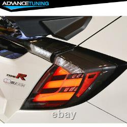Fits 17-20 Honda Civic 10th Gen FK8 Type R Hatchback Mugen LED Tail Lights Pair