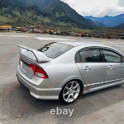 Fits 2006-11 Honda Civic Sedan 3D Mugen Style Silver Rear Spoiler Wing withPannel