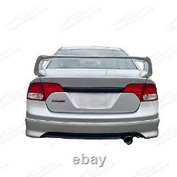 Fits 2006-2011 Honda Civic Sedan 3D Mugen Style Silver Rear Trunk Spoiler Wing