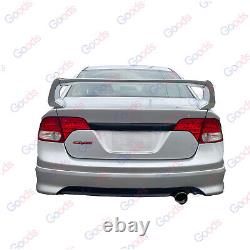 Fits 2006-2011 Honda Civic Sedan 3D Mugen Style Silver Rear Trunk Spoiler Wing