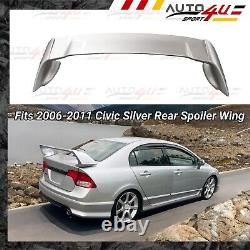 Fits 2006-2011 Honda Civic Sedan Mugen Style Silver Rear Trunk Spoiler Wing