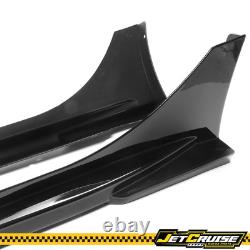 Fits 22-26 Honda Civic Mugen Style Gloss Black Side Skirts Rocker Panel PP