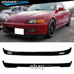 Fits 92-95 Honda Civic Hatchback Mugen Style Front Rear Bumper Lips Splitters