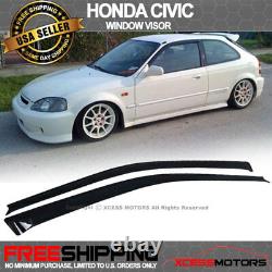 Fits 96-98 Honda Civic 3Dr PP Front Bumper Lip Spoiler + Sun Window Visor