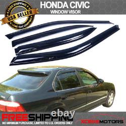 Fits 96-98 Honda Civic 4Dr PP Front Bumper Lip Spoiler + Sun Window Visor