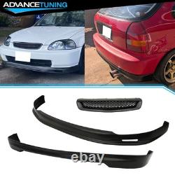 Fits 96-98 Honda Civic Mugen Style PP Front Rear Bumper Lips + Type R ABS Grille