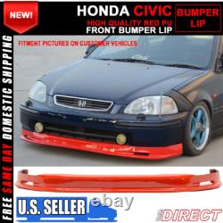 Fits 96-98 Honda Civic Painted Red Mugen Style Front Bumper Lip Spoiler PU