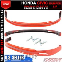 Fits 96-98 Honda Civic Painted Red Mugen Style Front Bumper Lip Spoiler PU