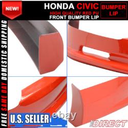 Fits 96-98 Honda Civic Painted Red Mugen Style Front Bumper Lip Spoiler PU