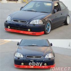 Fits 96-98 Honda Civic Painted Red Mugen Style Front Bumper Lip Spoiler PU