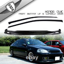 Fits 99-00 Honda Civic 3D MG Front Bumper Lip Spoiler PP + Sun Window Visor