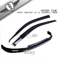 Fits 99-00 Honda Civic 3D MG Front Bumper Lip Spoiler PP + Sun Window Visor