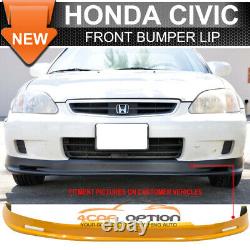 Fits 99-00 Honda Civic Front Bumper Lip Spoiler Mugen Style Painted Orange