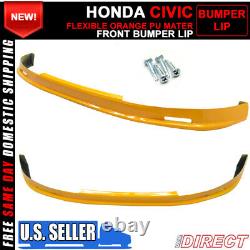 Fits 99-00 Honda Civic Mugen Style Front Bumper Lip Spoiler Painted Orange PU