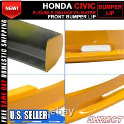 Fits 99-00 Honda Civic Mugen Style Front Bumper Lip Spoiler Painted Orange PU