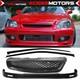 Fits 99-00 Honda Civic Mugen Style Pp Front Bumper Lip + Grille + Window Visors