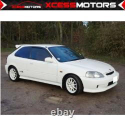 Fits 99-00 Honda Civic Mugen Style PP Front Bumper Lip + Grille + Window Visors