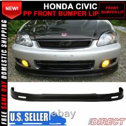 Fits 99-00 Honda Civic Mugen Style Unpainted Black Front Bumper Lip Spoiler PP