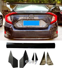 Fits For 2016-2021 Honda Sedan Civic Mugen Style Rear Spoiler Gloss Black