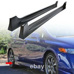 Fits Honda CIVIC 4door Sedan Mugen Style Side Skirt Rocer Panel Cover Molding