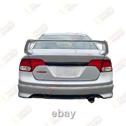 Fits Honda Civic Sedan 2006-2011 3D Mugen Style Silver Rear Trunk Spoiler Wing