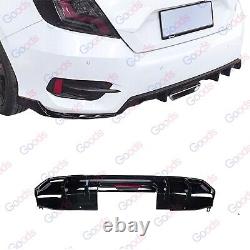 Fits for 2016-2021 Honda Civic 4-Door Sedan Rear Bumper Diffuser with LED