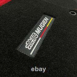 Floor Mats Carpets Rear Front Black Nylon For 12-15 Honda Civic SI Coupe MUGEN