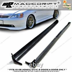 For 01 02 03 04 05 Honda Civic Coupes / Sedans JDM Type-A RS Style Side Skirts