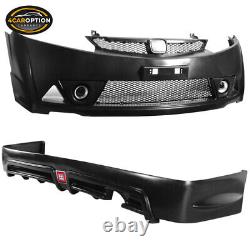 For 06-11 Civic Mugen RR PP Front Bumper + Side Skirt + Rear Lip + Trunk Spoiler