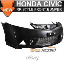 For 06-11 Civic Mugen RR PP Front Bumper + Side Skirt + Rear Lip + Trunk Spoiler