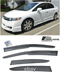 For 06-11 Civic Sedan 4Dr JDM Mugen II Side Window Visors Rain Guard Deflector