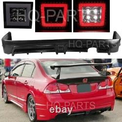 For 06-11 Civic Sedan Mugen RR Style Rear Bumper Lip Spoiler LED 3RD Brake Light