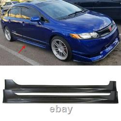 For 06-11 Honda CIVIC 4dr Sedan Side Skirt Rocker Panel Cover Mugen Si Style