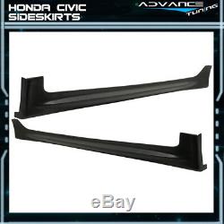 For 06-11 Honda Civic 2Dr Mugen Side Skirts Pair Left Right Extension PU
